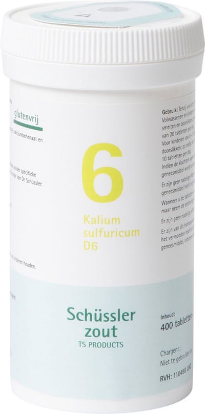 Pfluger Schussler Zout nr 6 Kalium Sulfuric D6 - 1 x 400 tabletten