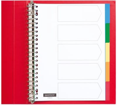 10 X Tabbladen Quantore 23-gaats 5-delig assorti tabs PP
