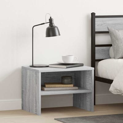 vidaXL - Nachtkastje - 40x30x30 - cm - bewerkt - hout - grijs - sonoma - eikenkleurig