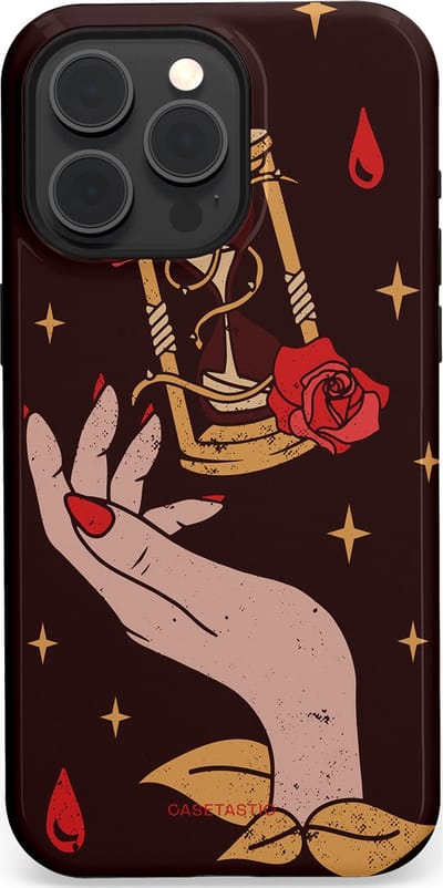 Casetastic Hoesje Geschikt voor Apple iPhone 15 Pro Max Magsafe - Stijlvolle Beschermende Duo-layer Case - Magische Hand Roos