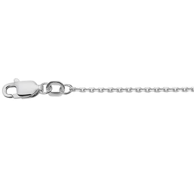Zilver Gerhodineerde Collier anker gediamanteerd 1 1330061 38 cm