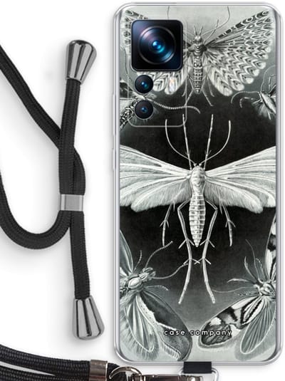Case Company® - Hoesje met koord geschikt voor Xiaomi 12T hoesje met Koord - Haeckel Tineida - Telefoonhoesje met Zwart Koord - Bescherming aan alle Kanten en Over de Schermrand