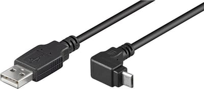 Pro USB 2.0 A/MicroUSB B Angled - Zwart - 1.8m