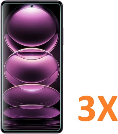 Screenprotector Glas - Tempered Glass Screen Protector Geschikt voor: Xiaomi Redmi Note 12 Pro plus / Pro+ - 3x