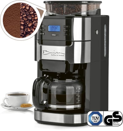 Barista Filterkoffiezetapparaat met Bonenmaler – Warmhoudfunctie, 24-uurs Timer, Permanent Filter – 10 Kopjes – Voor Bonen en Gemalen Koffie