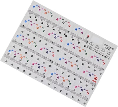 Piano Toetsenbord Stickers - Muziek Stickers - Beginners Leren - Transparant PVC Materiaal - 37-88 Toetsen - Gekleurd