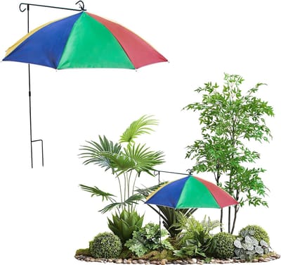 Plantenparasols Set - Tuin Scherm - Bescherming Tegen Zon - Verstelbare Staaf - Diameter 70cm - Kleurrijk