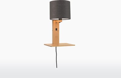 GOOD&MOJO Wandlamp Andes - Bamboe/Donkergrijs - 19x24x36cm - Binnen Scandinavisch,Bohemian
