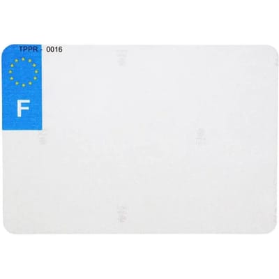 Blanco pvc nummerplaat strip logo f Top Plaq