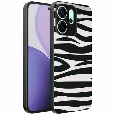 Geschikt voor Oppo Reno 14 F Telefoonhoesje met zebra opdruk - TPU backcover case zebra design - Zwart Wit - Smartphonica geschikt voor Oppo Reno 14 F