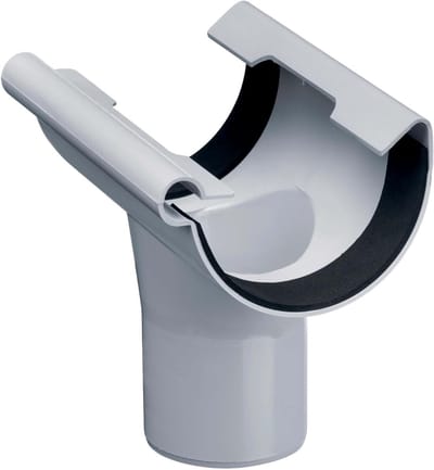 Afvoermof Halfrond - Dakgoot Verbinding - Regenwater Afvoeren - Nauwkeurig Insteeksysteem - 125/100mm - Grijs