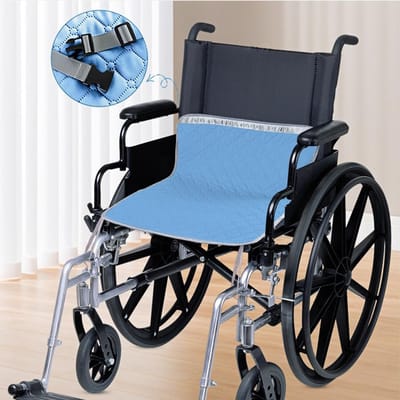 Rolstoelzitkussen – Incontinentie-onderlegger voor rolstoelen – Voor senioren – Wasbaar herbruikbaar – Sterk absorberend – Waterdicht – 70*50CM – Blauw