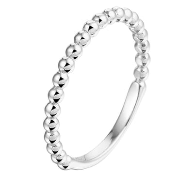 Zilver Gerhodineerde Aanschuifring bolletjes 1332273 17.75 mm (56)
