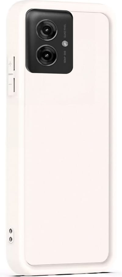 Hoesje geschikt voor Motorola Moto G55 - Versterkte randen - Bescherming Camera & Scherm - Matte Design Sand Beige