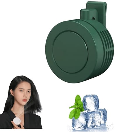 Clip Fan - Kleine clipventilator - Draagbaar - Stil mini - Zonder bladen - Drie snelheden clipventilator voor shirt - Taille clip mini cycloonventilator - Geschikt voor buiten, reizen en kantoor, sport (groen)