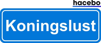 Hacebo - Plaatsnaam Sticker - 29x10 CM - Koningslust sticker - Verkeersborden sticker - grappige cadeaus - Koningslust