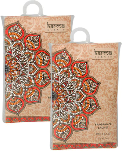 Home & Styling Geurzakjes Patchouli geur - set 6x stuks - met ophanghaak - geurkaartjes/luchtverfrisser - kasthangers