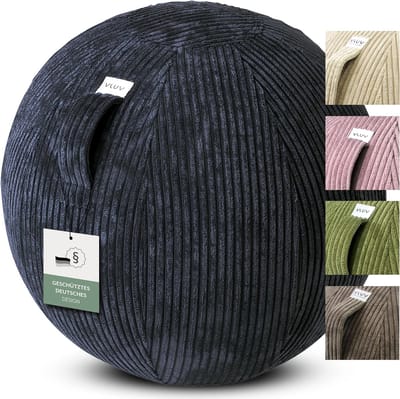 Ergonomische Zitbal - Zitkruk Bal - Actieve Zithouding - Met Handvat Roll Protection - 65 cm Diameter - Marineblauw