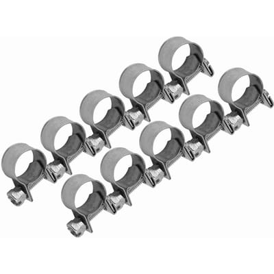Lot de 10 mini colliers de serrage pour tuyau de carburant en acier inoxydable, 6 mm x 20 mm, tailles au choix