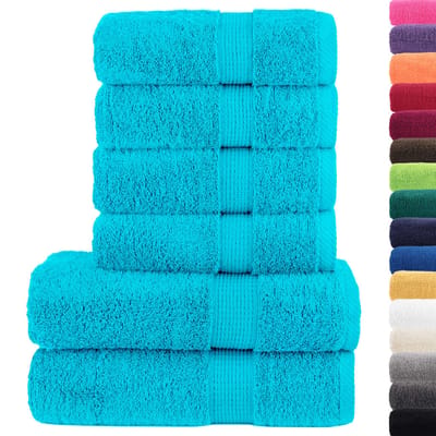 vidaXL - 6-delige - Handdoekenset - SOLUND - 600 - g/m² - turquoise