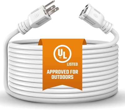 Robuuste verlengkabel/stroomkabel 10 meter - binnen/buiten, UL-gecertificeerd, 16/3