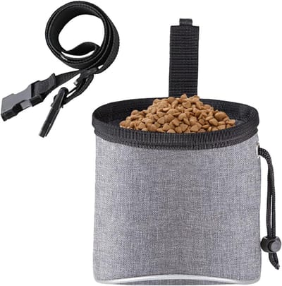 Hond traktatie tas - Snacks opbergtas - Outdoor training - Reflecterende strip - 17 x 17 x 6 cm - Zwart