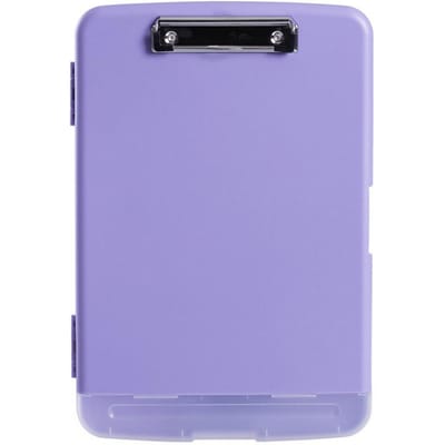 Presse-papiers robuste avec rangement et porte-stylo, boîte à presse-papiers fermée noire pour infirmières, conducteurs, entrepreneurs, enseignants, maison violet clair