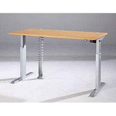 Schäfer Shop  Select ERGO-T tafel, 1-traps elektrische hoogteverstelling, rechthoek, T-poot, B 1600 x D 800 x H 725-1185 mm, beuk