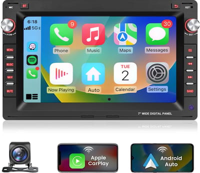 JUNSUN Android 15 Autoradio Geschikt voor VW Polo 9N Golf Jetta MK4 Passat T5 - Draadloos Carplay & Android Auto & Achteruitrijcamera - GPS-navigatiesysteem - Stuurwielbediening - Bluetooth - 7 Inch IPS TouchScreen - Wifi - RDS - Plug & Play