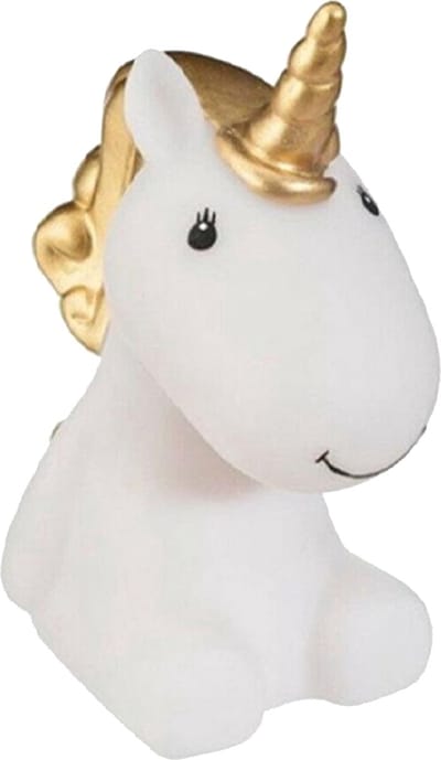 Atmosphera Nachtlampje LED - Unicorn - goud - kunststof - 12 x 7 x 13.5 cm - kinderkamer