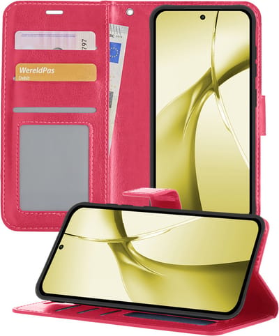 Hoesje - Met Pasjeshouder - Geschikt voor OnePlus Nord CE4 - Luxe Bookcase Portemonee - Flip Case - Kunstleer Book Case - Flipcase - Book Cover - Walletcase - Portemonneehoes - Telefoonhoesjes - Donkergroen
