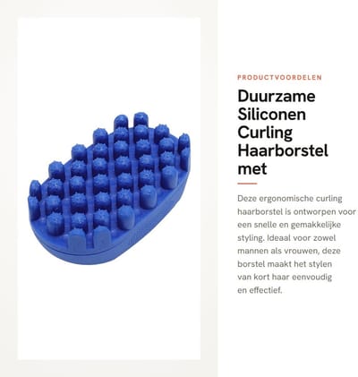 Dailygoods- Curling Haarborstel Ergonomisch Design - Siliconen - Antiklit - Krullen/Golven - Voor Mannen/Vrouwen - 12 x 7 x 4 cm