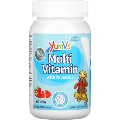 YumVs, multivitamine met mineralen, heerlijke fruitsmaak, 60 gummies