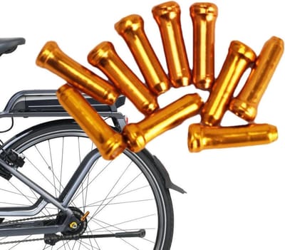 Fietskabeleindkappen - Remkabel Covers - Fietsen Onderhoud - Voorkomt Draad Splijten - 10 stuks - Goud