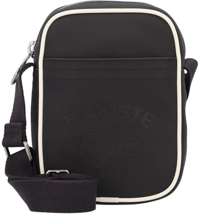 LACOSTE Schoudertas Vertical Crossover Bag Abimes Farine Zwart