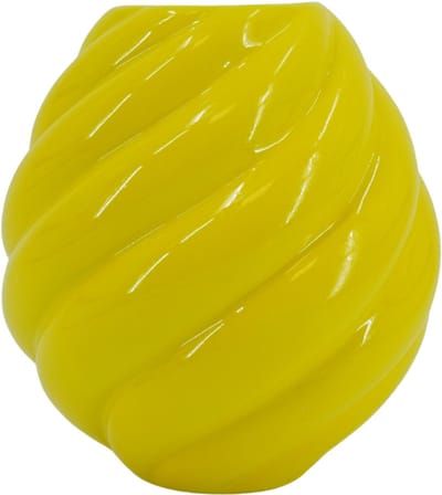 Housevitamin Bloemenvaas ‘Swirl’ – Keramische Design Vaas – Geel – 21,5 cm