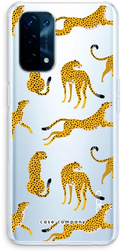 Case Company® - Hoesje geschikt voor Oppo A74 5G hoesje - Luipaard - Soft Cover Telefoonhoesje - Bescherming aan alle Kanten en Schermrand