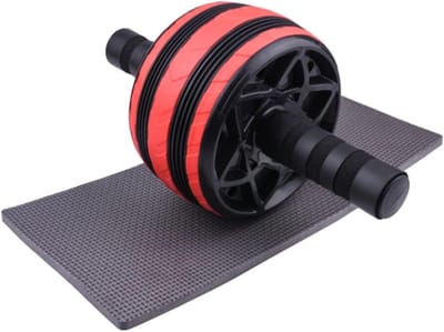 Buikspierroller - Fitness wiel - Kracht training - Stabiel RVS - 28 cm breed - Rood