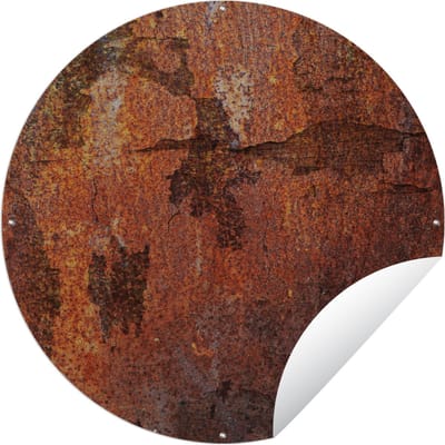 Tuincirkel Retro - Roest - IJzer - 60x60 cm - Ronde Tuinposter - Buiten