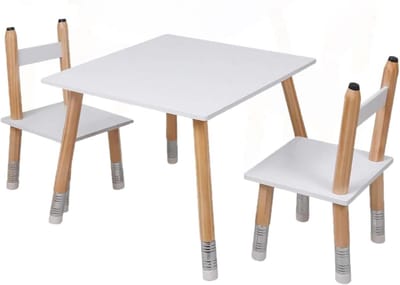 Kindertafel met stoelen - Kinderzitjes set - Spelen en knutselen - MDF en grenen