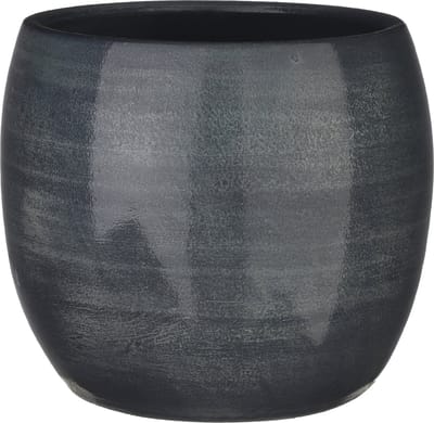 Mica Decorations Bloempot - donkerblauw - keramiek - 24 x 22 cm - plantenpotten binnen