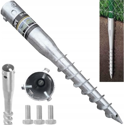 Schroefbodemhulzen - Paaldrager steunvoet - Constructie ondersteunen - Thermisch verzinkt - 60 x 550 mm - Zilver