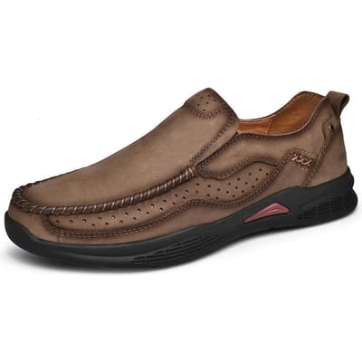 Eerste Laag Koeienhuid Lente en Zomer Herenschoenen Waterdicht Antislip Buiten Holle Casual Schoenen Herenleer Bergbeklimmen Herenleren Schoenen 46 brown