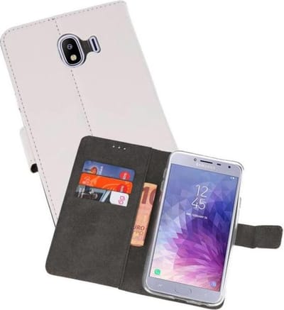 Booktype Telefoonhoesjes - Bookcase Hoesje - Wallet Case - Geschikt voor Samsung Galaxy J4 2018 - Wit