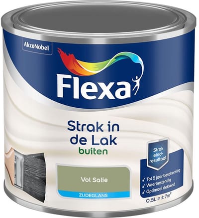 Flexa - Strak In De Lak Buitenlak Zijdeglans - Vol Salie - Mengverf - 500 Ml