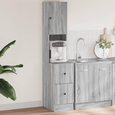 vidaXL - Keukenkast - 35x50x180 - cm - bewerkt - hout - grijs - sonoma - eiken