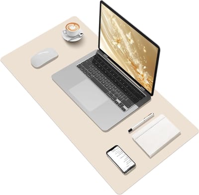 Stijlvol beige bureauonderlegger van 80 x 40 cm voor een georganiseerde werkplek en comfort
