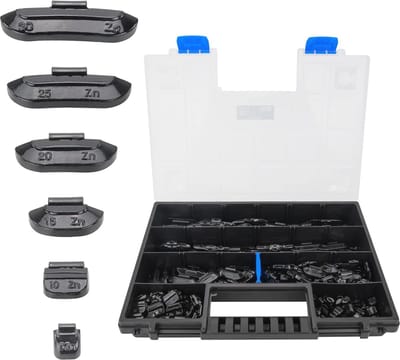 Balanceergewichten voor stalen velgen - 225-delige set van 5-30 g met Organizer