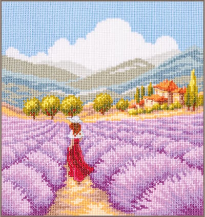Vervaco - Telpakket kit Provence lavendellandschap - PN-0211778 - Borduren - Borduurpakket - Borduurpakket volwassenen - Borduurpakket kind