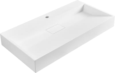 QUENKO - Wastafel - Wit - 90 x 46 cm - Mineraalgietwerk